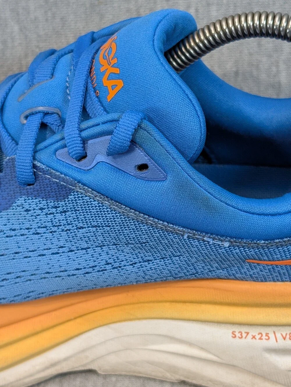 Hoka Bondi 8 Running Shoes Men's 8.5D Blue Orange Sneakers - Picture 4 of 16